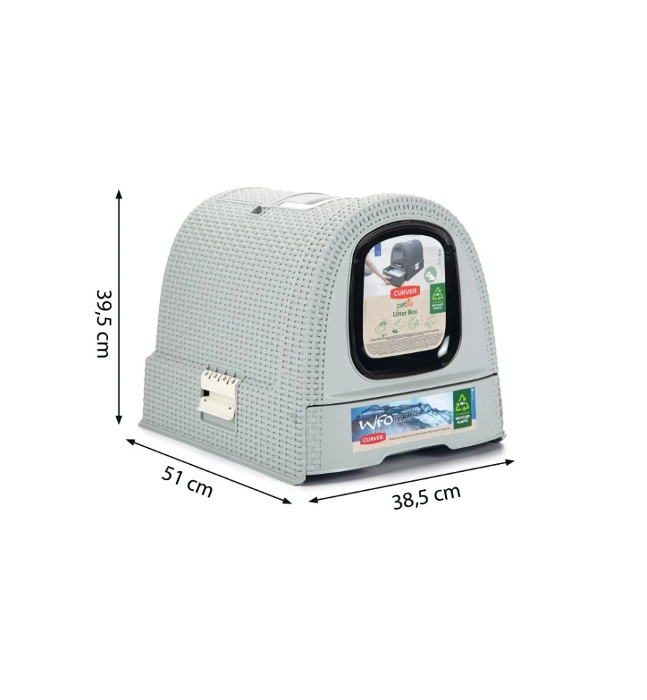 Beeztees Curver Kattenbak Grijs 5 Beeztees Curver Kattenbak Grijs - Afbeelding 3