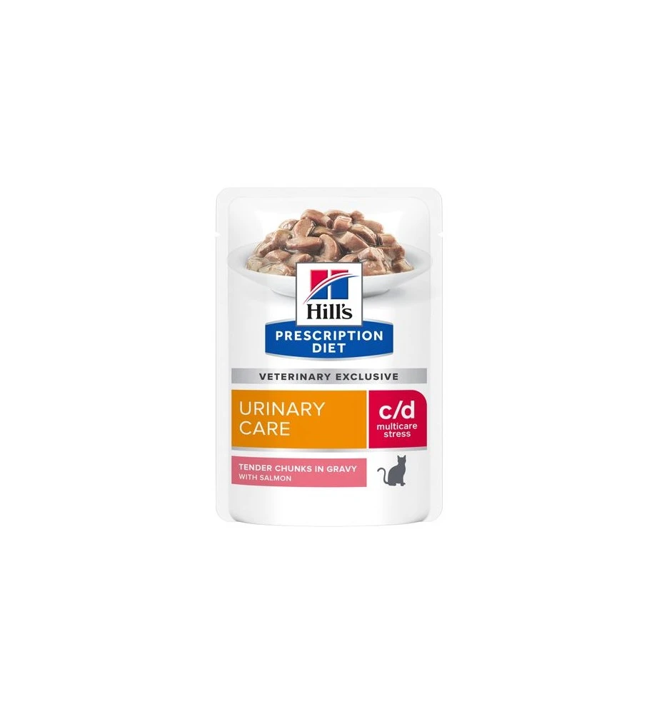 Hill's PD C/D Urinary Care Stress Maaltijdzakjes Met Zalm - 12 X 85 Gram 3 Hill's PD C/D Urinary Care Stress Maaltijdzakjes Met Zalm - 12 X 85 Gram