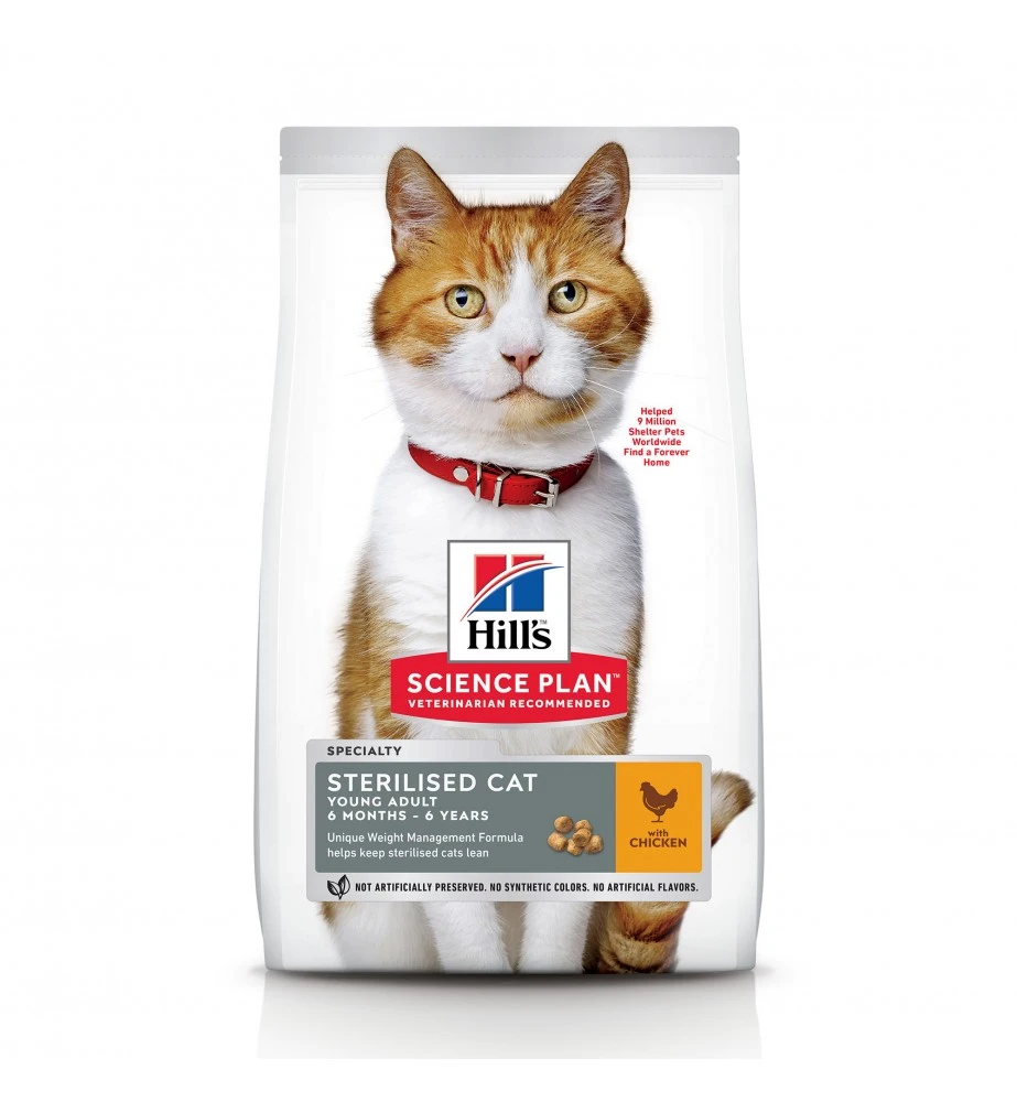 Hill's Science Plan Young Adult Sterilised Met Kip 3 Hill's Science Plan Young Adult Sterilised Met Kip